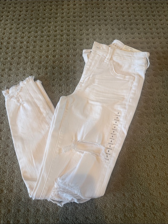 American Eagle Outfitters Denim - American Eagle Outfitters White Skinny Distressed Jeans